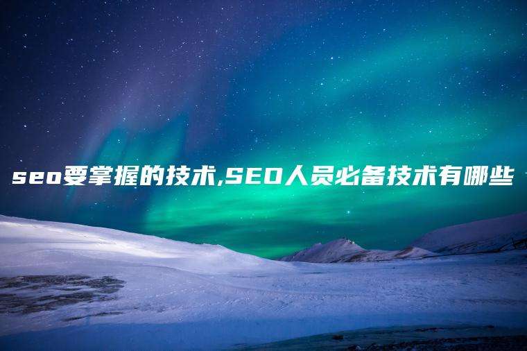 seo要掌握的技术,SEO人员必备技术有哪些