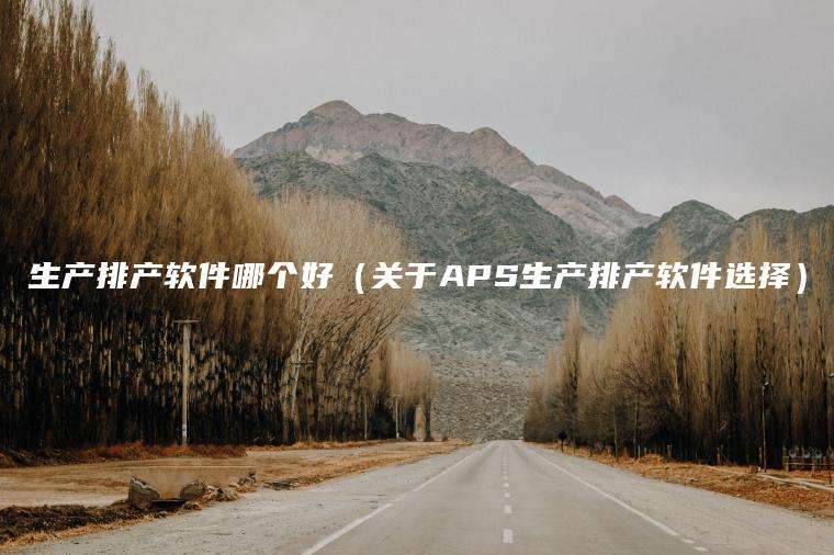 生产排产软件哪个好（关于APS生产排产软件选择）