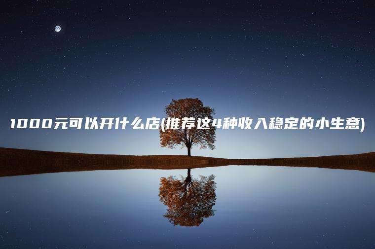 1000元可以开什么店(推荐这4种收入稳定的小生意)