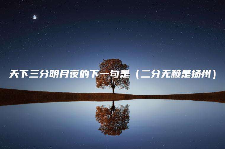 天下三分明月夜的下一句是（二分无赖是扬州）