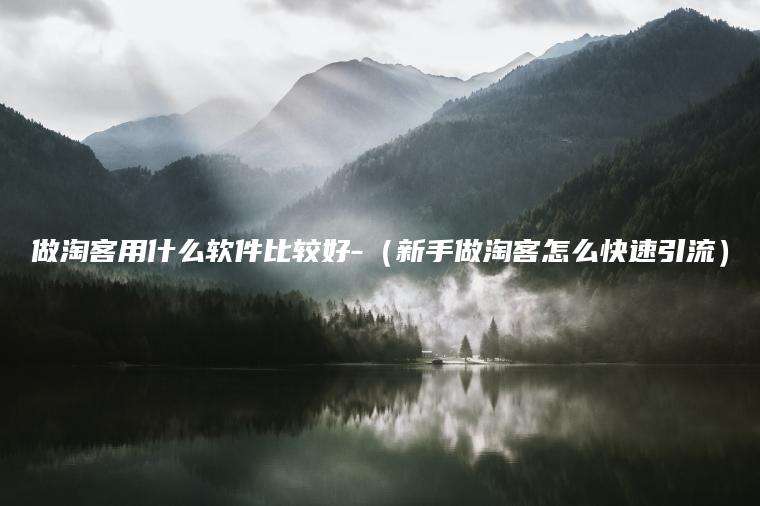 做淘客用什么软件比较好-（新手做淘客怎么快速引流）