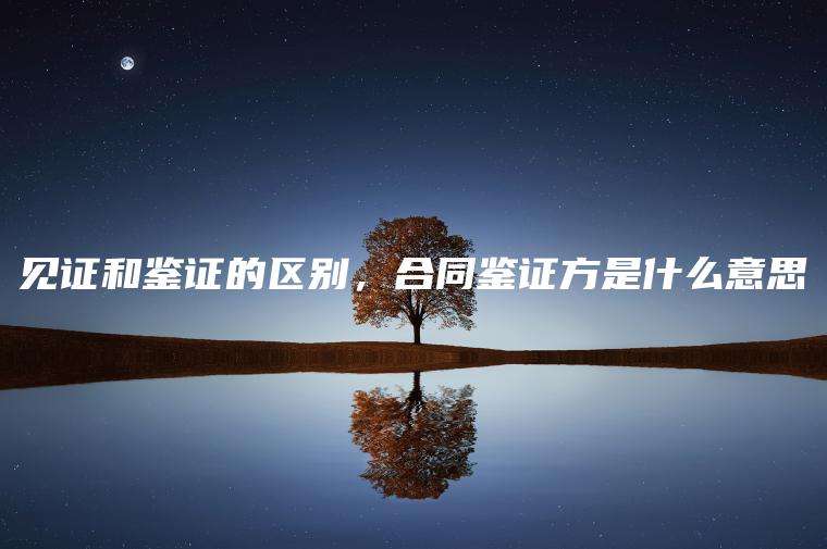 见证和鉴证的区别，合同鉴证方是什么意思