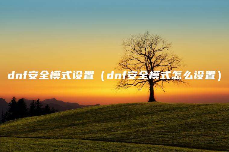 dnf安全模式设置（dnf安全模式怎么设置）