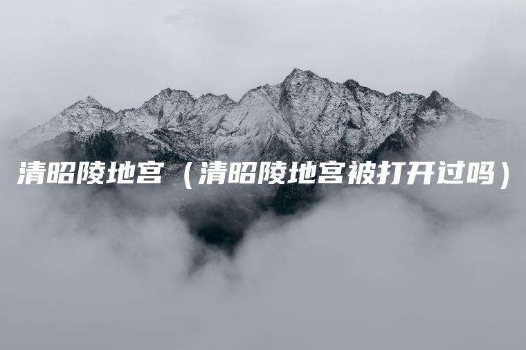 清昭陵地宫（清昭陵地宫被打开过吗）