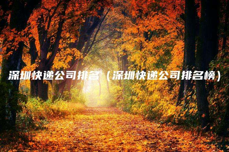 深圳快递公司排名（深圳快递公司排名榜）