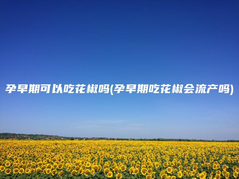 孕早期可以吃花椒吗(孕早期吃花椒会流产吗)