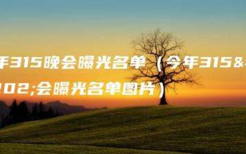 今年315晚会曝光名单（今年315晚会曝光名单图片）