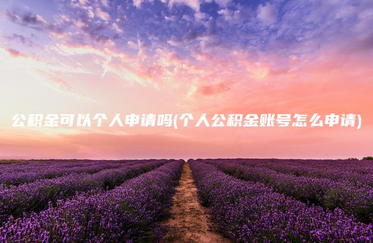 公积金可以个人申请吗(个人公积金账号怎么申请)