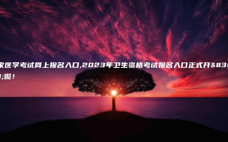 国家医学考试网上报名入口,2023年卫生资格考试报名入口正式开通啦！