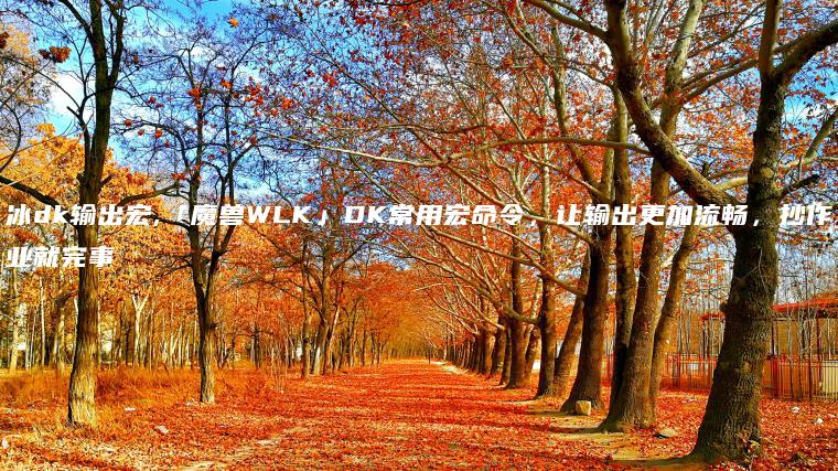 冰dk输出宏,「魔兽WLK」DK常用宏命令，让输出更加流畅，抄作业就完事