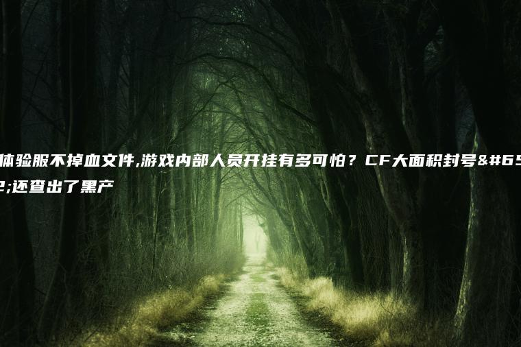 cf体验服不掉血文件,游戏内部人员开挂有多可怕？CF大面积封号，还查出了黑产