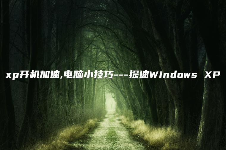 xp开机加速,电脑小技巧—提速Windows XP