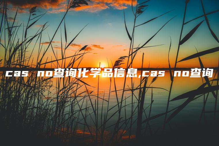 cas no查询化学品信息,cas no查询