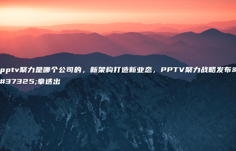 pptv聚力是哪个公司的，新架构打造新业态，PPTV聚力战略发布重拳迭出