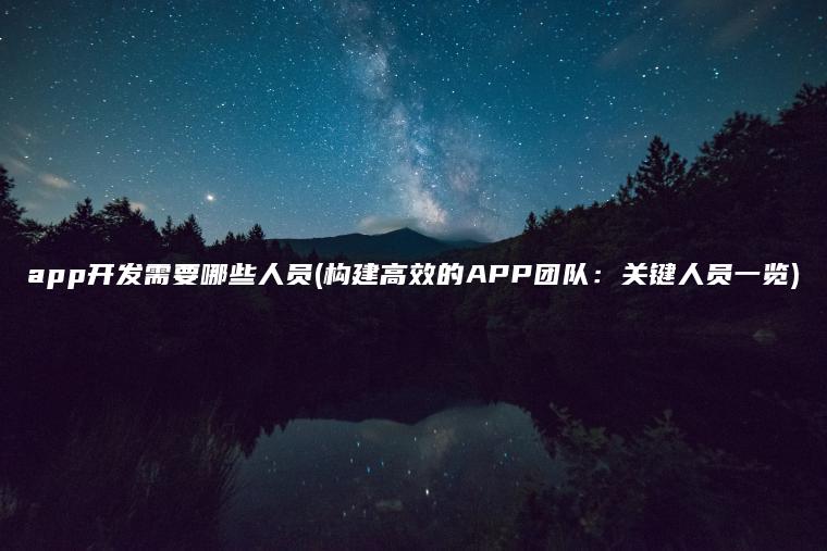 app开发需要哪些人员(构建高效的APP团队：关键人员一览)