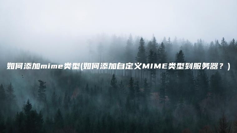 如何添加mime类型(如何添加自定义MIME类型到服务器？)