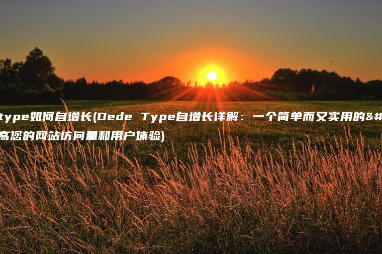 dede type如何自增长(Dede Type自增长详解：一个简单而又实用的方法来提高您的网站访问量和用户体验)