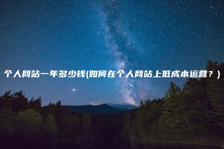 个人网站一年多少钱(如何在个人网站上低成本运营？)