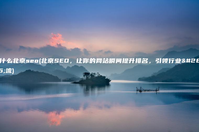 为什么北京seo(北京SEO，让你的网站瞬间提升排名，引领行业潮流)