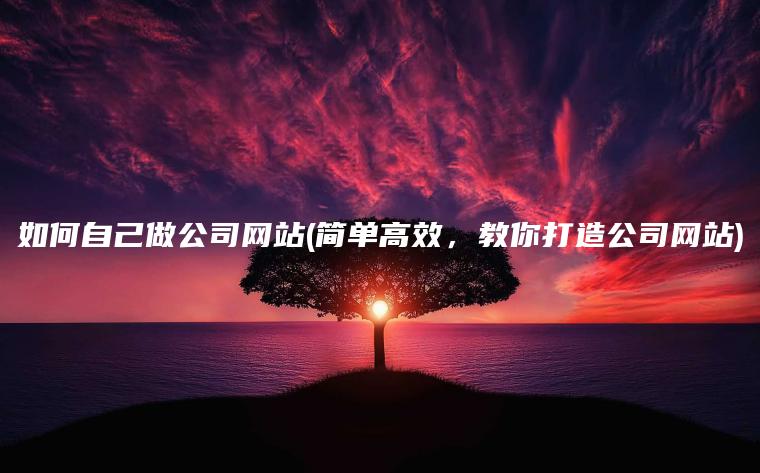 如何自己做公司网站(简单高效，教你打造公司网站)