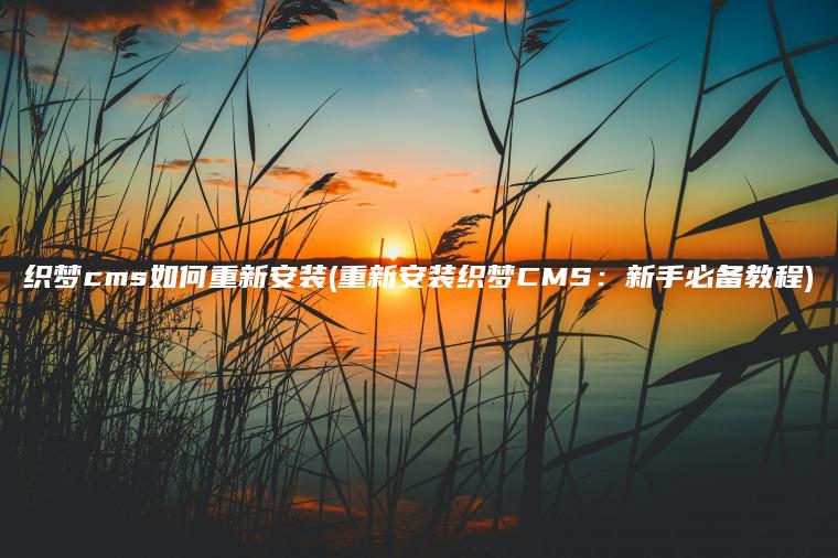 织梦cms如何重新安装(重新安装织梦CMS：新手必备教程)