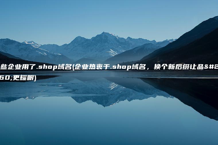 哪些企业用了.shop域名(企业热衷于.shop域名，换个新后缀让品牌更耀眼)