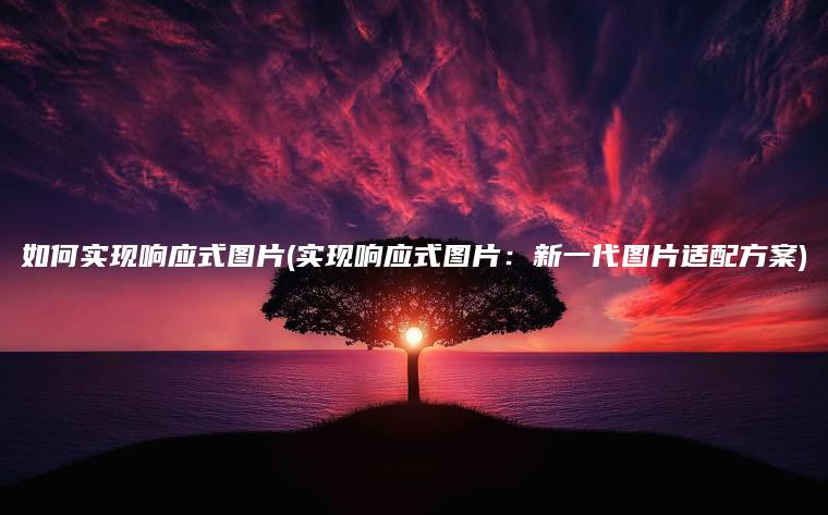 如何实现响应式图片(实现响应式图片：新一代图片适配方案)