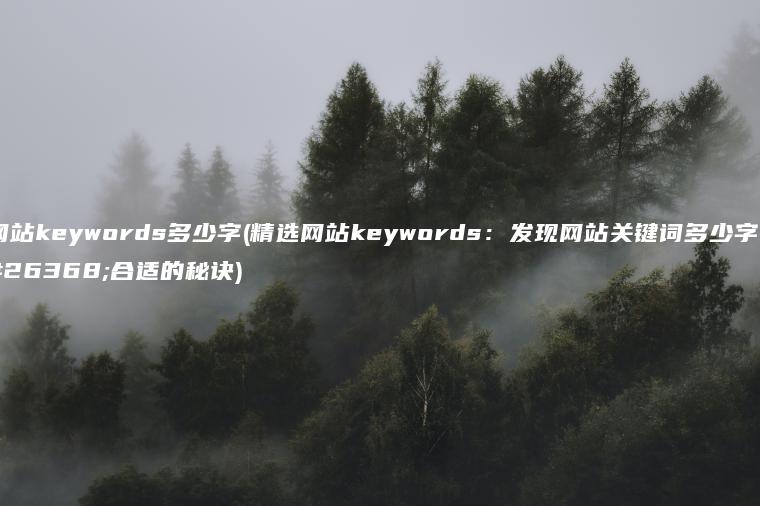 网站keywords多少字(精选网站keywords：发现网站关键词多少字最合适的秘诀)