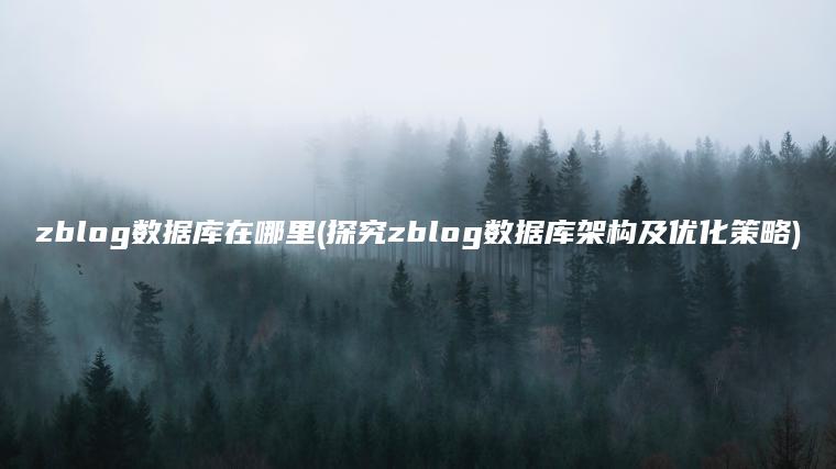 zblog数据库在哪里(探究zblog数据库架构及优化策略)