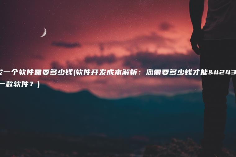 开发一个软件需要多少钱(软件开发成本解析：您需要多少钱才能开发一款软件？)