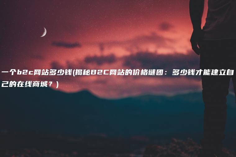 一个b2c网站多少钱(揭秘B2C网站的价格谜团：多少钱才能建立自己的在线商城？)