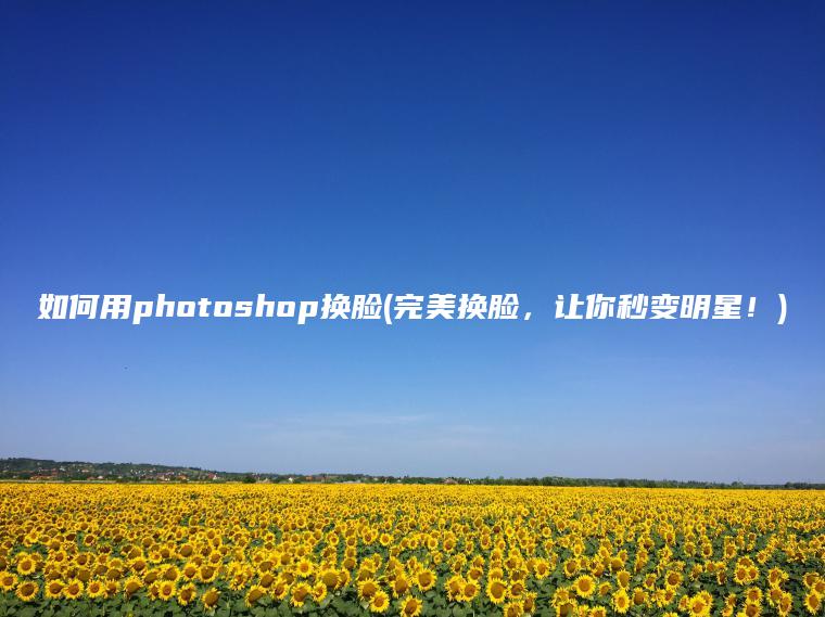 如何用photoshop换脸(完美换脸，让你秒变明星！)