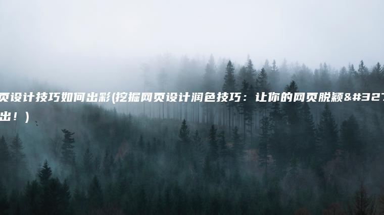 网页设计技巧如何出彩(挖掘网页设计润色技巧：让你的网页脱颖而出！)