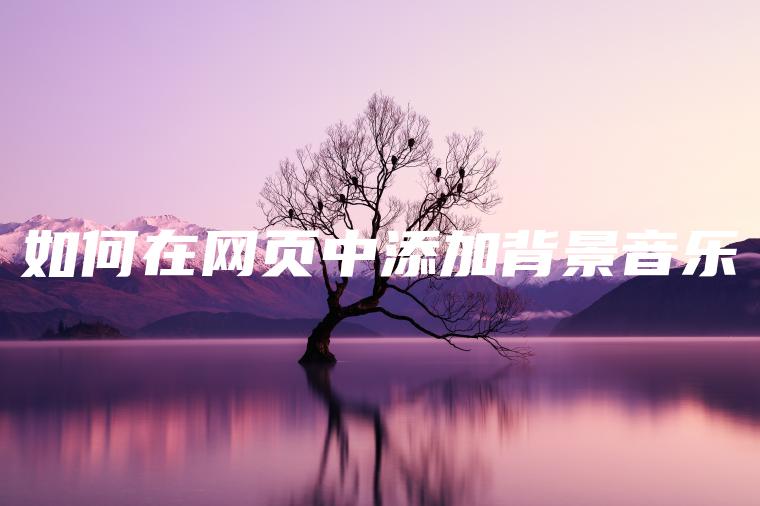 如何在网页中添加背景音乐