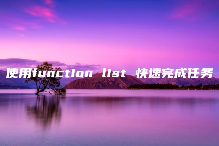 使用function list 快速完成任务