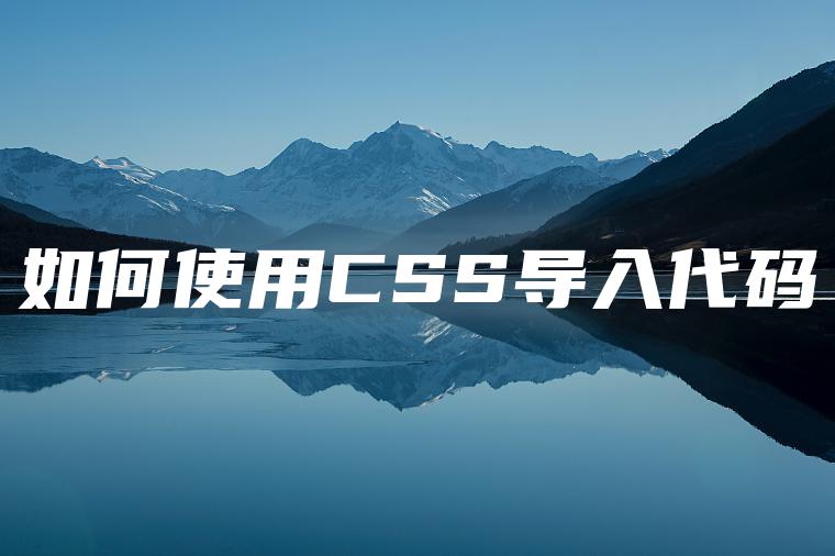 如何使用CSS导入代码