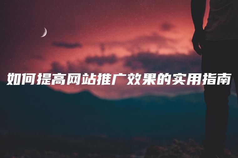 如何提高网站推广效果的实用指南