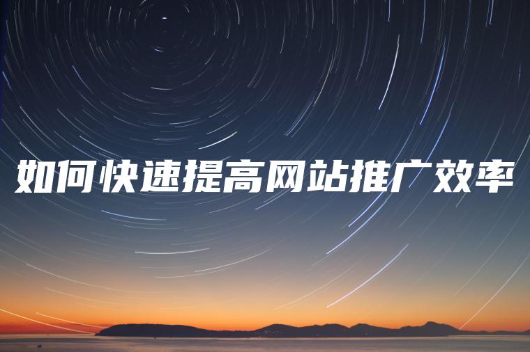 如何快速提高网站推广效率