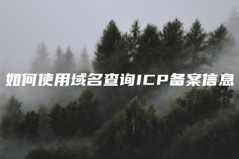 如何使用域名查询ICP备案信息