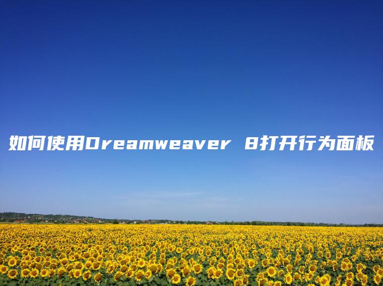 如何使用Dreamweaver 8打开行为面板