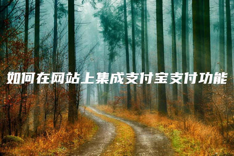 如何在网站上集成支付宝支付功能