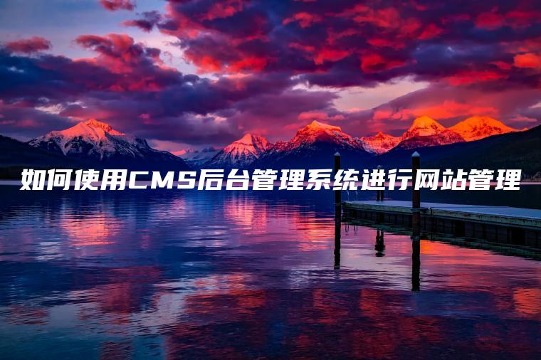 如何使用CMS后台管理系统进行网站管理