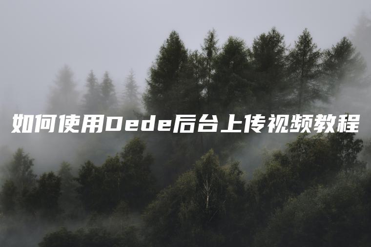 如何使用Dede后台上传视频教程