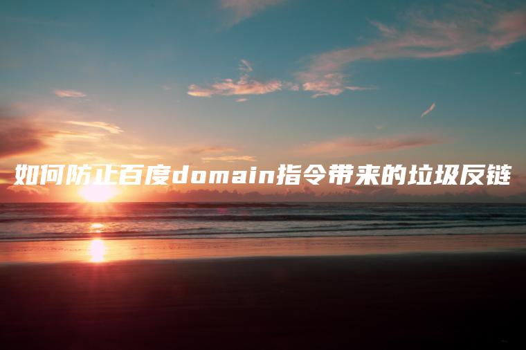 如何防止百度domain指令带来的垃圾反链