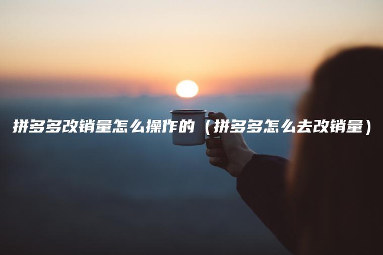 拼多多改销量怎么操作的（拼多多怎么去改销量）