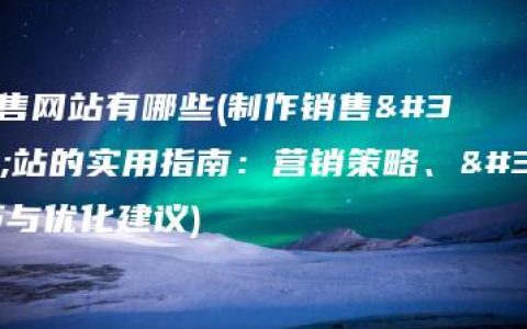 制作销售网站有哪些(制作销售网站的实用指南：营销策略、设计技巧与优化建议)