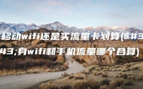 买移动wifi还是买流量卡划算(随身wifi和手机流量哪个合算)