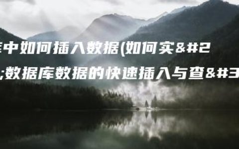 数据库中如何插入数据(如何实现数据库数据的快速插入与查询)