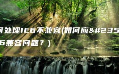 如何处理IE6不兼容(如何应对IE6兼容问题？)