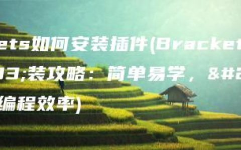 brackets如何安装插件(Brackets插件安装攻略：简单易学，助力编程效率)